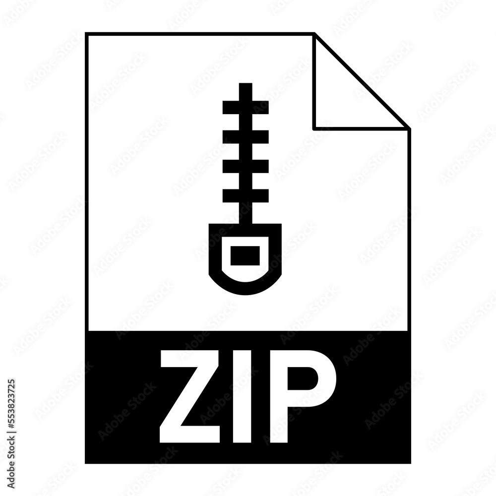 Modern flat design of ZIP archive file icon for web