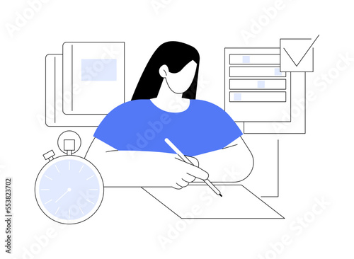 Exams and tests abstract concept vector illustration.