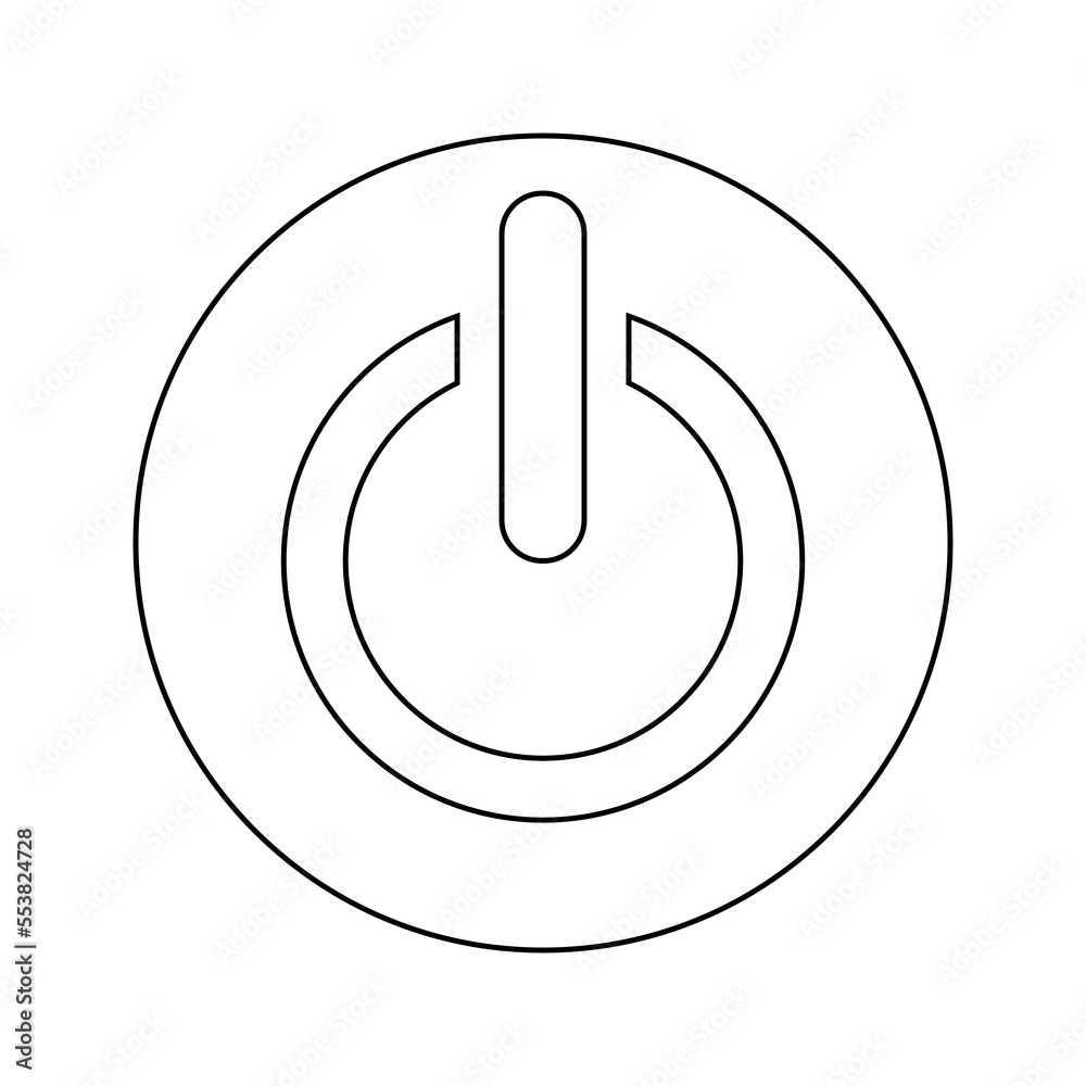 Simple illustration of switch turn on or turn off Personal computer component icon Simple illustration of switch turn on or turn off Personal computer component icon