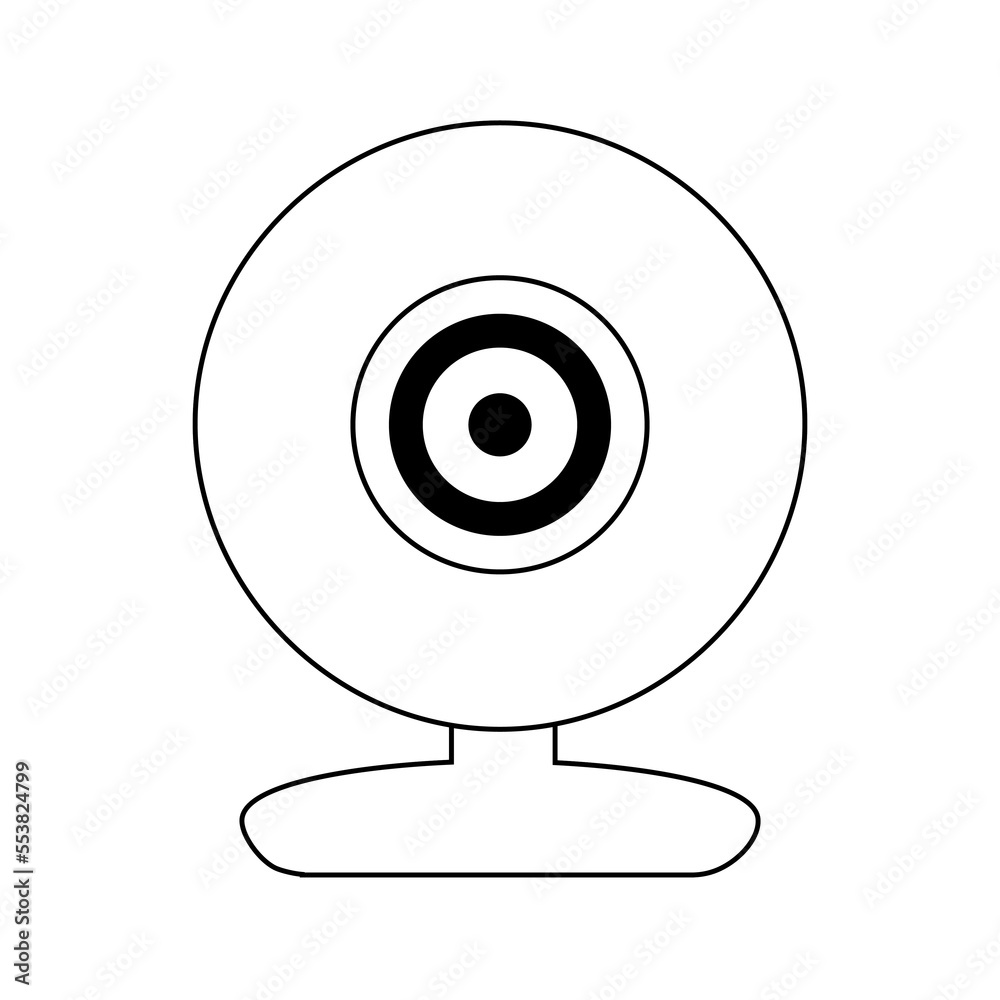 Simple illustration of video camera Personal computer component icon Simple illustration of video camera Personal computer component icon