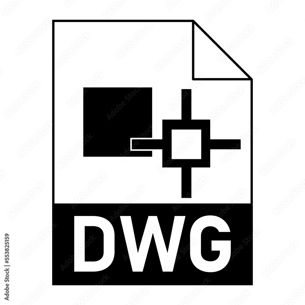 Fototapeta premium Modern flat design of DWG file icon for web