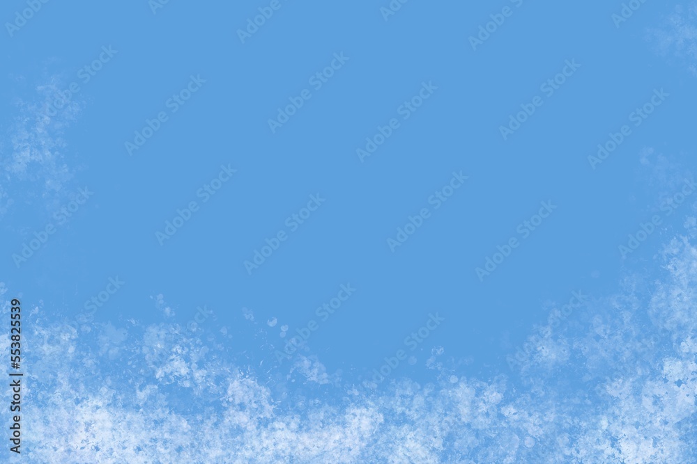 Niebieskie, zimowe tło, śnieg, lód, śnieżynki. - obrazy, fototapety, plakaty 