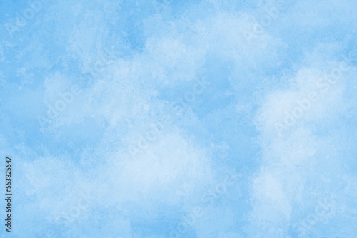 Niebieskie, zimowe tło, śnieg, lód, śnieżynki. photo