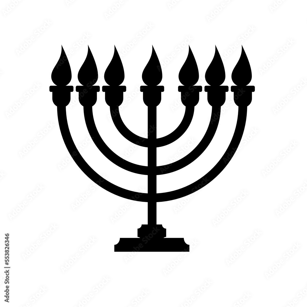 menorah with candle - vector icon menorah with candle - vector icon
