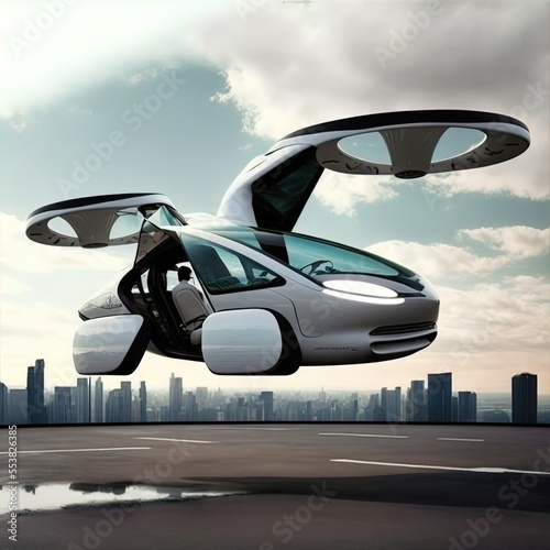 Flying car of the future. Autonomously piloted robo-taxi.  © ECrafts