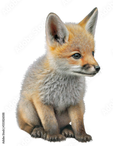 Cute tiny adorable fox animal on a transparant background