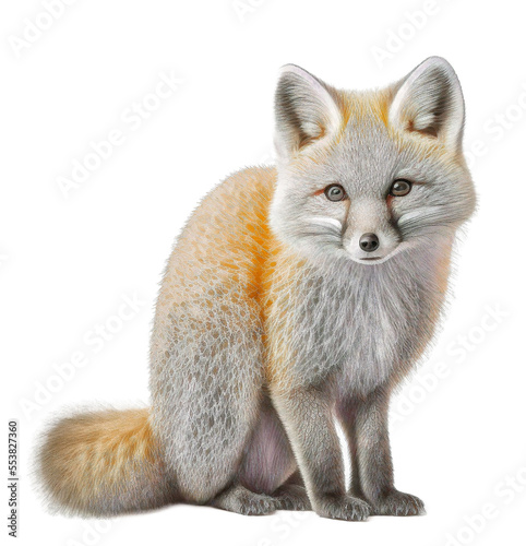 Cute tiny adorable fox animal on a transparant background © Alan