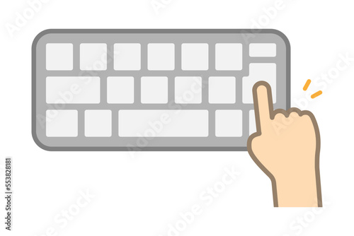 キーボードのリターンキーを押す