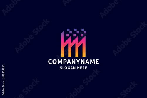 Modern Print Letter M Logo