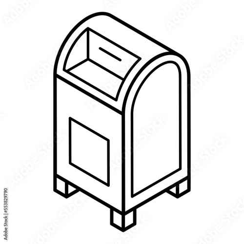 Modern isometric icon of mailbox 