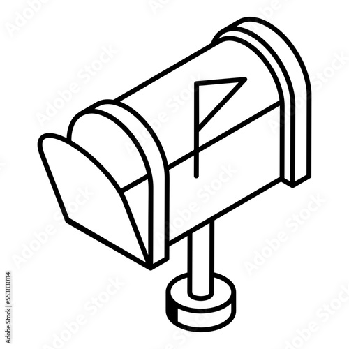 Modern isometric icon of mailbox 