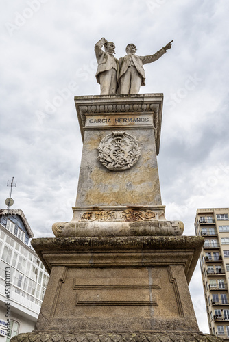 Statue of the Hermanos Garcia Naveira brothers at Betanzos, Coruna, Galicia, Spain. photo