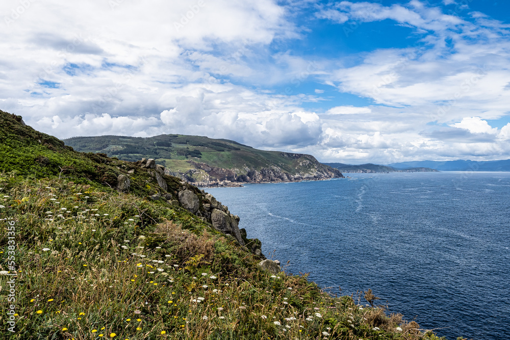 Atlantic Ocean landscape at Estaca de Bares peninsula coast. Province of A Coruna, Galicia, Spain.