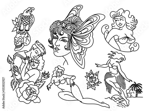 Tattoo Flash Outlines 4