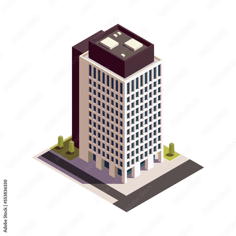 Cube Skyscraper Isometric Composition Cube Skyscraper Isometric Composition