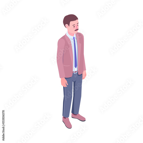 Isometric Office Assistant Composition