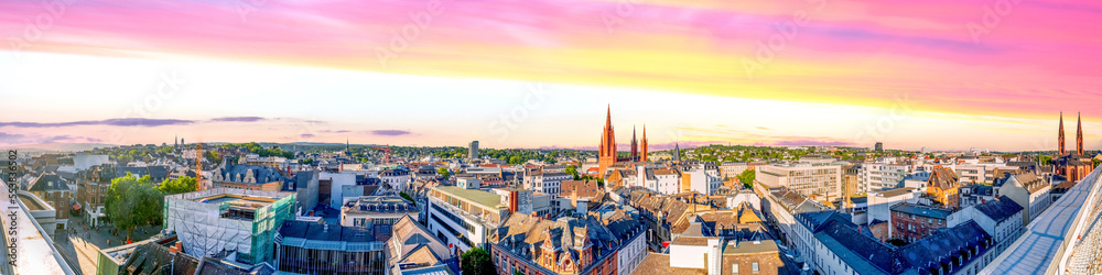 Blick über Wiesbaden, Hessen, Deutschland 