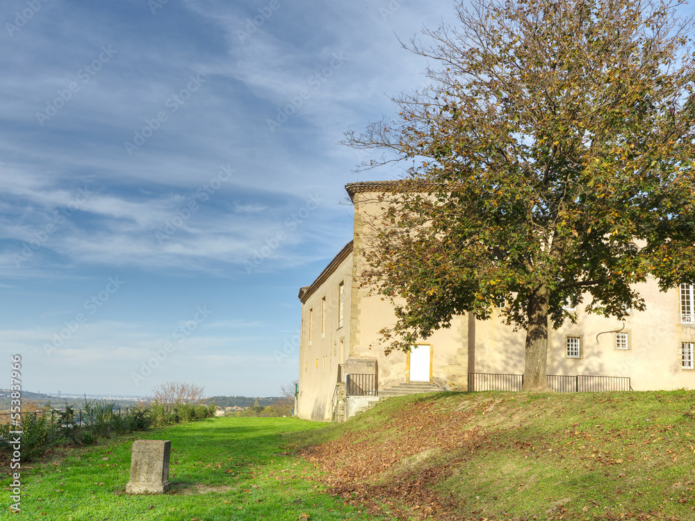 Autumn view of park in the historic Maison des Champs of Ternay