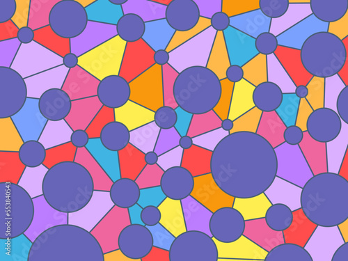 molecules scientific geometric background, physics and chemistry. round balls
