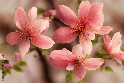 adorable sakura blooming petals. Generative AI