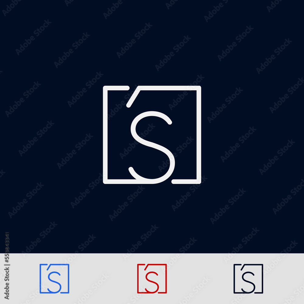 Elegant Logo With Letter S. Creative and minimal design S logo. Symbol S for logo. vector eps10