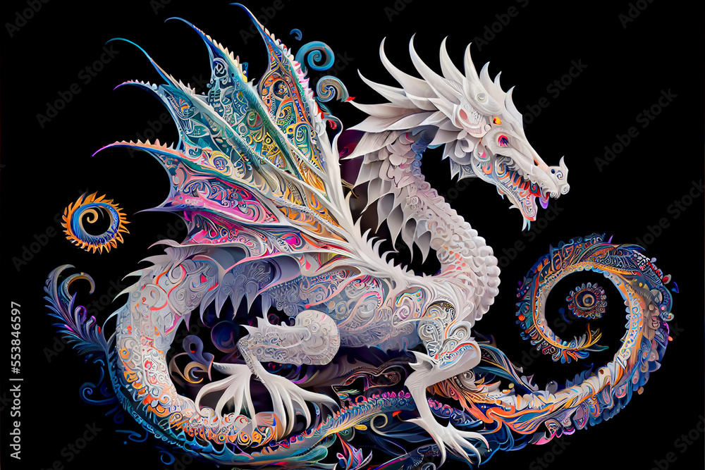 Generative AI abstract render of a dragon Generative AI abstract render of a dragon