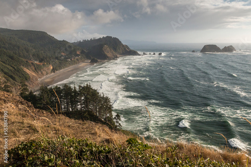Southern view from Cape Meares State Scenic Viewpoint, Oregon, US