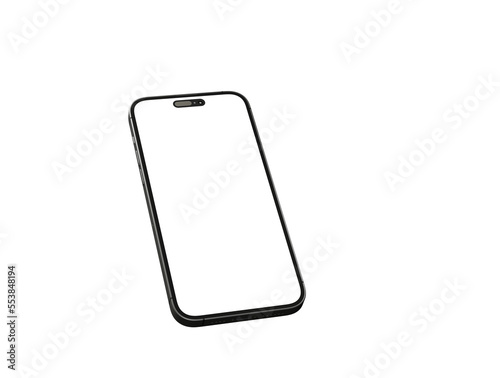 Smartphone frameless blank screen mockup