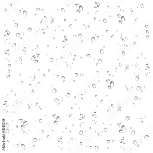Print op canvas water drops or droplets or raindrops on transparent background, rain drops or ra