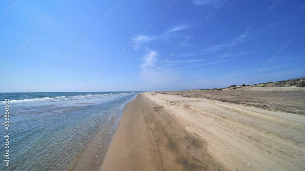 Empty espiguette beach south of France during lockdown Empty espiguette beach south of France during lockdown