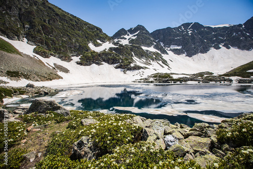 Alpine Lake in Caucasus Mountains