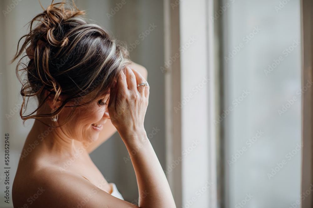 a delicate and sensual portrait of a middle-aged woman. a delicate and sensual portrait of a middle-aged woman.