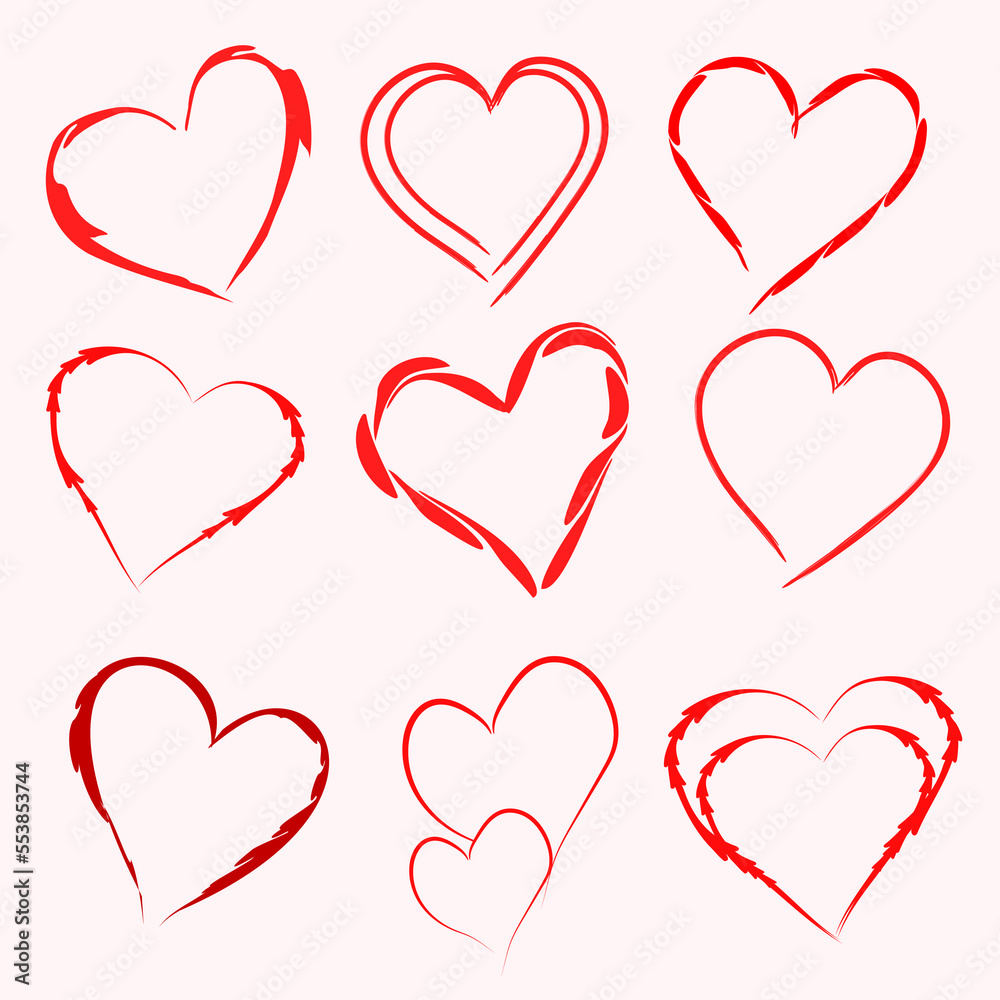 Hearts are different textured, patterns for design. Valentine's Day. Love. Hearts are different textured, patterns for design. Valentine's Day. Love.