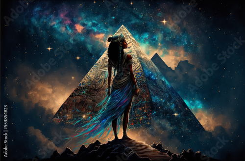 egyptian pyramids artistic illustration