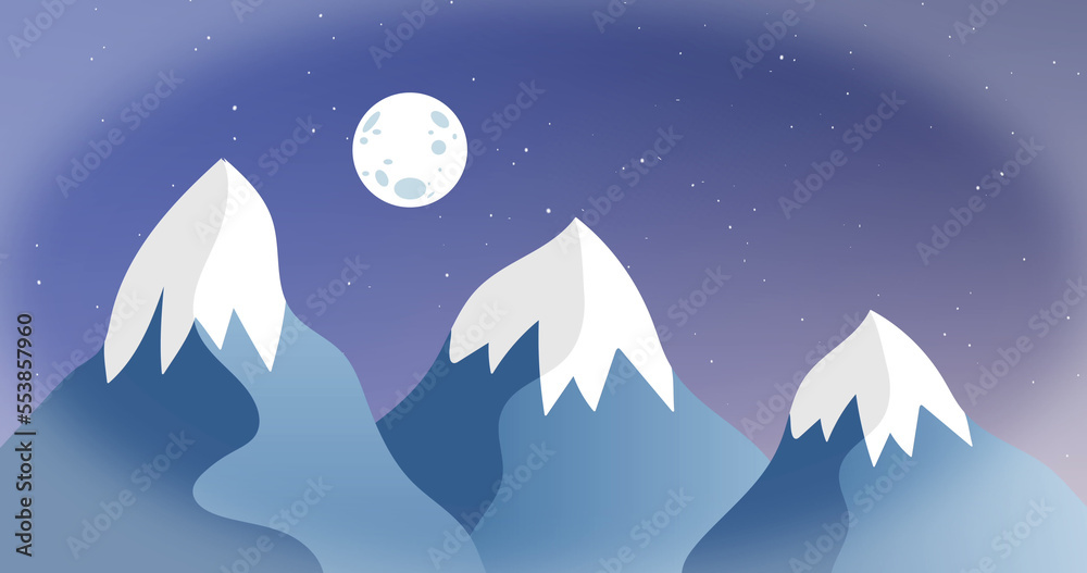 Obraz premium Composition of snow falling over winter landscape