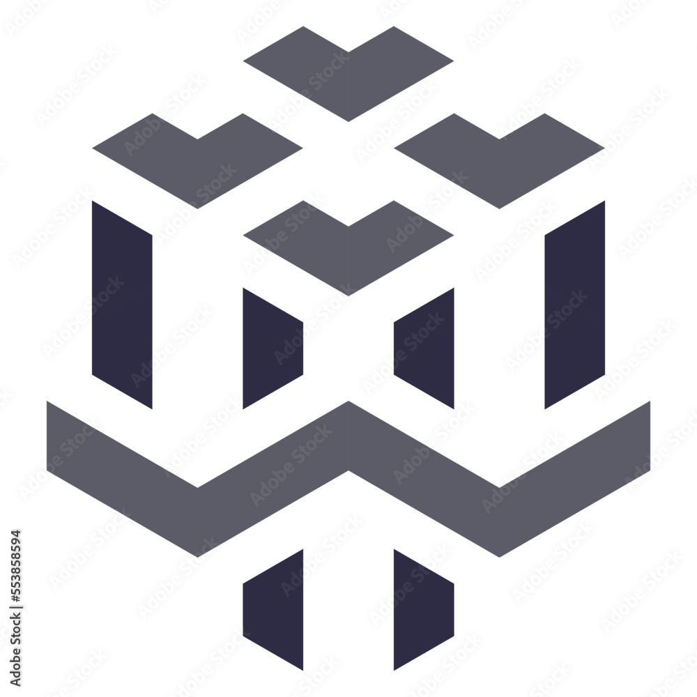 Hexagonal Packed Triangles 3d illusion abstract illustration Hexagonal Packed Triangles 3d illusion abstract illustration