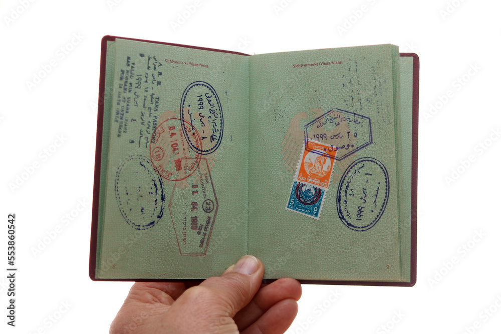 Fototapeta premium Einreisestempel im Reisepass