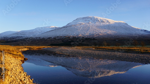 Beinn Achaladair in the snow scottish highlands sunset