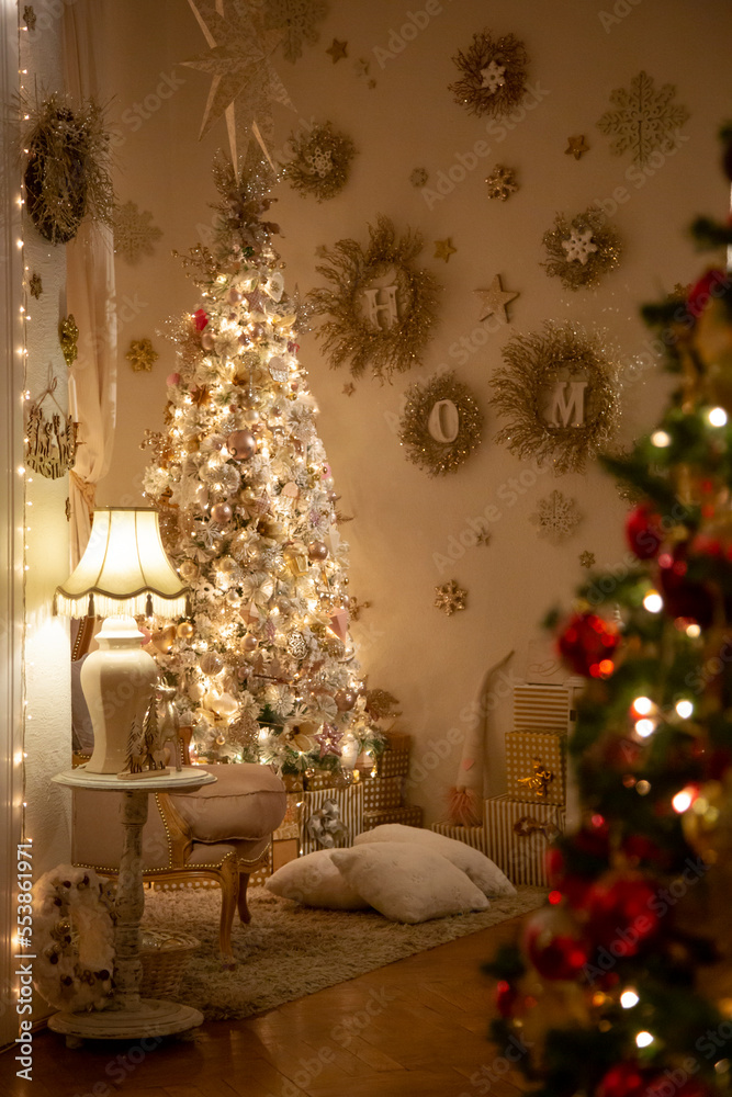 Christmas home decor, still life and decorations
