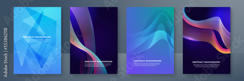 Modern abstract covers set, minimal covers design. Colorful geometric background, vector illustration.