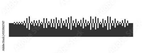 Sound wave icon. Pulse pictogram. Signal sign. Voicemail file, audio message symbol. Messenger, radio, podcast mobile app, media player graphic element. Vector illustration