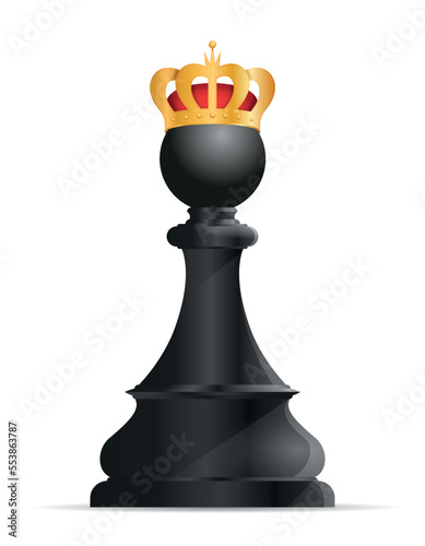 Pawn in golden crown