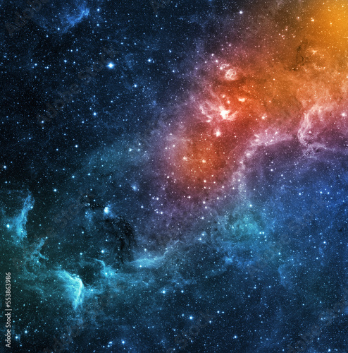 The galaxy against the background of the starry night sky. Panoramic view on Galaxy and stars, view from space. Elements of this image furnished by NASA.