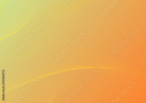 Simple minimalist soft orange gradient abstract background with wave lines © Badr Warrior
