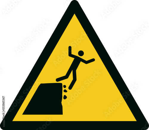 ISO 7010 W052 Warning; Unstable cliff edge
