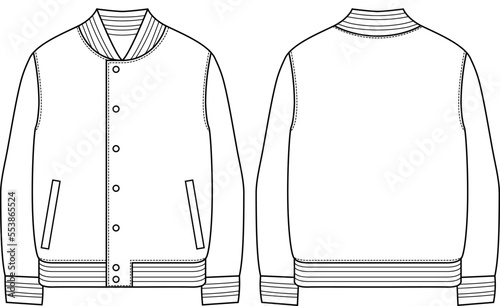 Blank Varsity Jacket Vector Template photo