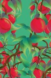 seamless pattern with red apples