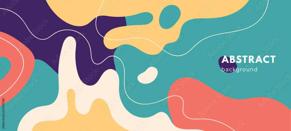 Abstract background with dynamic blob wave. Doodle fluid melt. Flat vector illustration