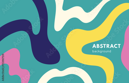 Curvy line. Organic blob pattern, fluid abstract shapes forms. Flat vector illustration