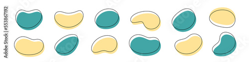 Abstract dynamic blob wave set. Organic wave circle, amoeba creative blob. Flat vector illustration